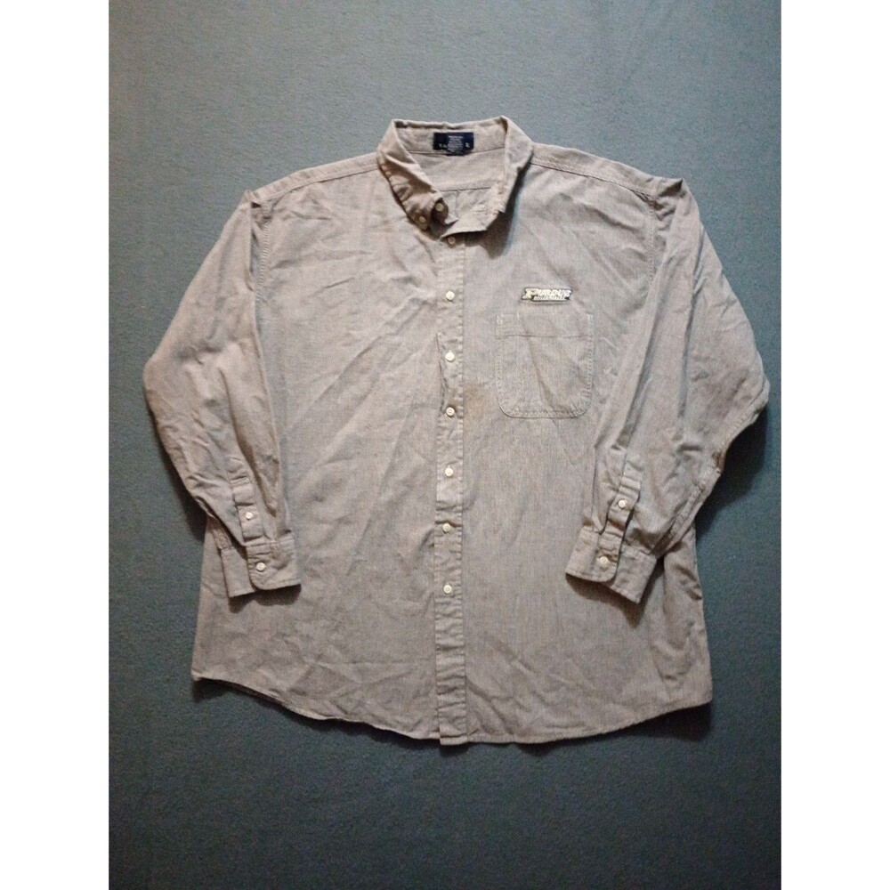 Purdue Boilermakers Shirt 2XL Vantage Gray Plaid Embroidered LS Button-Down
